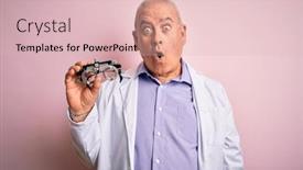  Presentation with optical - Slide set consisting of middle-age-hoary-optical-man background and a lemonade colored foreground