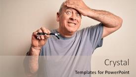  Presentation with optical - Audience pleasing presentation theme consisting of middle-age-hoary-optical-man backdrop and a lemonade colored foreground