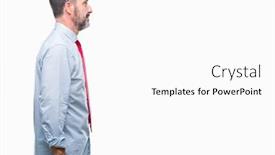  Presentation with business profile - Cool new slides with middle age hoary senior business man wearing red tie over isolated background looking to side relax profile pose with natural face with confident smile backdrop and a white colored foreground
