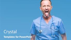  Presentation with medical concept lung cancer medical - Audience pleasing theme consisting of middle-age-hoary-senior-doctor backdrop and a teal colored foreground