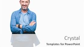  Presentation with camera - PPT layouts with middle-age-hoary-senior-man background and a white colored foreground