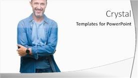  Presentation with cool - Theme having middle-age-hoary-senior-man background and a white colored foreground