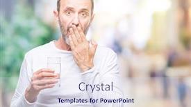  Presentation with drinking glass - Beautiful PPT layouts featuring middle age hoary senior man drinking glass of water over isolated background cover mouth with hand shocked with shame for mistake expression of fear scared in silence secret concept backdrop and a sky blue colored foreground