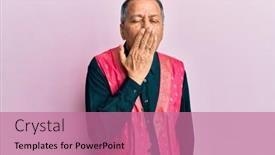  Presentation with indian traditional - Amazing presentation design having middle-age-indian-man-wearing backdrop and a coral colored foreground