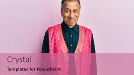  Presentation with indian traditional - Beautiful PPT layouts featuring middle-age-indian-man-wearing backdrop and a coral colored foreground