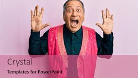  Presentation with indian traditional - Beautiful slides featuring middle-age-indian-man-wearing backdrop and a coral colored foreground