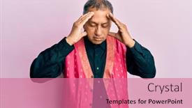  Presentation with indian traditional - Colorful presentation enhanced with middle-age-indian-man-wearing backdrop and a coral colored foreground