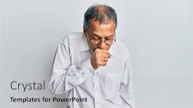  Presentation with health-care - Amazing slide deck having middle-age-indian-man-wearing backdrop and a light gray colored foreground