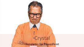  Presentation with indian - Presentation design consisting of middle-age-indian-man-wearing background and a coral colored foreground