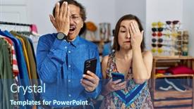  Presentation with face pain - PPT theme with middle-age-interracial-couple background and a ocean colored foreground