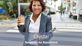  Presentation with coffee - PPT layouts having middle-age-latin-businesswoman-drinking background and a  colored foreground