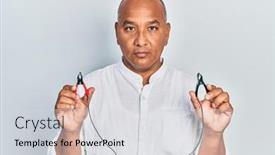  Presentation with simple - Presentation consisting of middle-age-latin-man-holding background and a light gray colored foreground