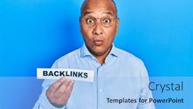  Presentation with mouth - Presentation design consisting of middle-age-latin-man-holding background and a light blue colored foreground