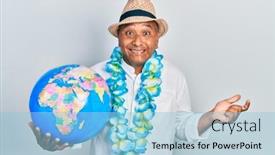  Presentation with victory - Slide deck featuring middle-age-latin-man-wearing background and a light blue colored foreground