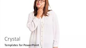  Presentation with question - Slides consisting of middle-age-latin-woman-wearing background and a white colored foreground