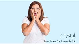  Presentation with tshirt - Slide set consisting of middle-age-latin-woman-wearing background and a sky blue colored foreground