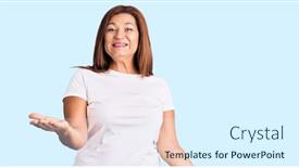 Presentation with latin america music - Presentation design consisting of middle-age-latin-woman-wearing background and a sky blue colored foreground