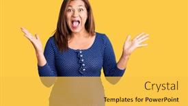  Presentation with winner - Cool new slide set with middle-age-latin-woman-wearing backdrop and a yellow colored foreground