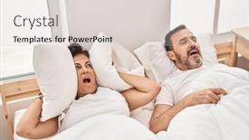  Presentation with snoring - Theme consisting of middle-age-man-and-woman background and a lemonade colored foreground