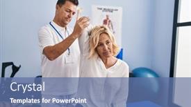  Presentation with rehab clinic - Presentation with middle-age-man-and-woman background and a ocean colored foreground