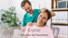  Presentation with rehab - PPT theme with middle-age-man-and-woman background and a lemonade colored foreground