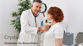  Presentation with auscultate - Presentation theme enhanced with middle-age-man-and-woman background and a light gray colored foreground