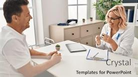  Presentation with inhaler - Presentation theme consisting of middle-age-man-and-woman background and a lemonade colored foreground