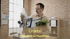  Presentation with paperwork - Presentation enhanced with middle-age-man-business-worker background and a coral colored foreground