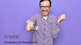  Presentation with television - Cool new slide set with middle-age-man-changing-tv backdrop and a light blue colored foreground