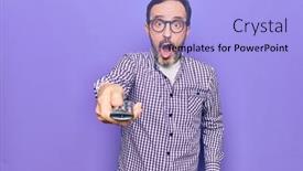  Presentation with open channel - Cool new PPT layouts with middle-age-man-changing-tv backdrop and a light blue colored foreground