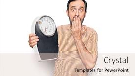  Presentation with woman covering man mouth hand - Slide set having middle-age-man-controlling-weight background and a lemonade colored foreground