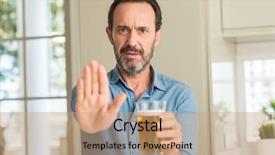  Presentation with beer - Colorful presentation theme enhanced with middle age man drinking beer backdrop and a coral colored foreground