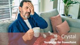  Presentation with fever - Audience pleasing presentation theme consisting of middle-age-man-feeling-sick backdrop and a coral colored foreground