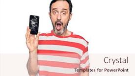  Presentation with cracked - Presentation having middle-age-man-holding-broken background and a lemonade colored foreground