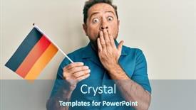  Presentation with mouth - PPT theme having middle-age-man-holding-germany background and a  colored foreground