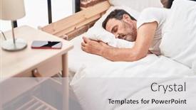  Presentation with age discrimination images - Presentation having middle-age-man-lying background and a  colored foreground