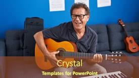  Presentation with classical music - Presentation theme featuring middle-age-man-musician-singing background and a tawny brown colored foreground