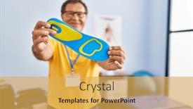  Presentation with clinic - Presentation theme consisting of middle-age-man-podiatrist-holding background and a  colored foreground