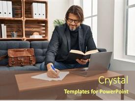 Middle Age Man Psychologist Reading PPT template 91 | CrystalGraphics