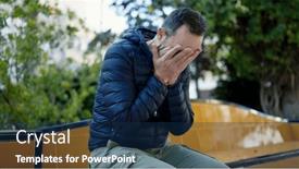  Presentation with man sitting bench - 