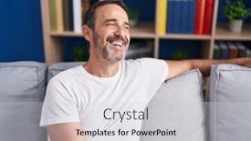  Presentation with confident - Slide deck consisting of middle-age-man-smiling-confident and a light gray colored foreground