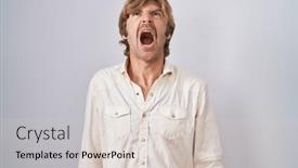  Presentation with anger - Presentation theme featuring middle-age-man-standing-over background and a lemonade colored foreground