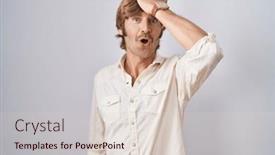  Presentation with memory - PPT theme with middle-age-man-standing-over background and a lemonade colored foreground