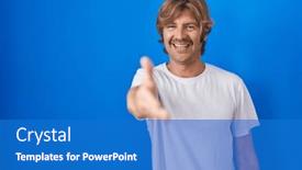  Presentation with blue handshake - 