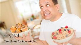  Presentation with stone age food - Slides enhanced with indian election - middle age man trying background and a lemonade colored foreground