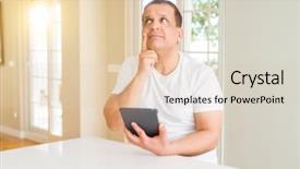  Presentation with digital - Theme having middle age man using digital background and a lemonade colored foreground