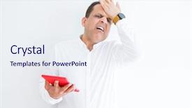  Presentation with digital - Colorful slide set enhanced with middle age man using digital backdrop and a sky blue colored foreground