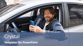  Presentation with smartphone - Theme featuring middle-age-man-using-smartphone background and a ocean colored foreground