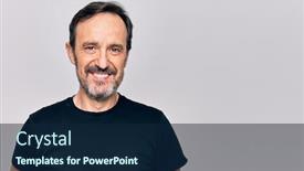  Presentation with black man - Slide set enhanced with middle-age-man-wearing-casual background and a navy blue colored foreground