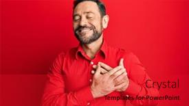  Presentation with chest - PPT layouts having middle-age-man-wearing-casual background and a red colored foreground